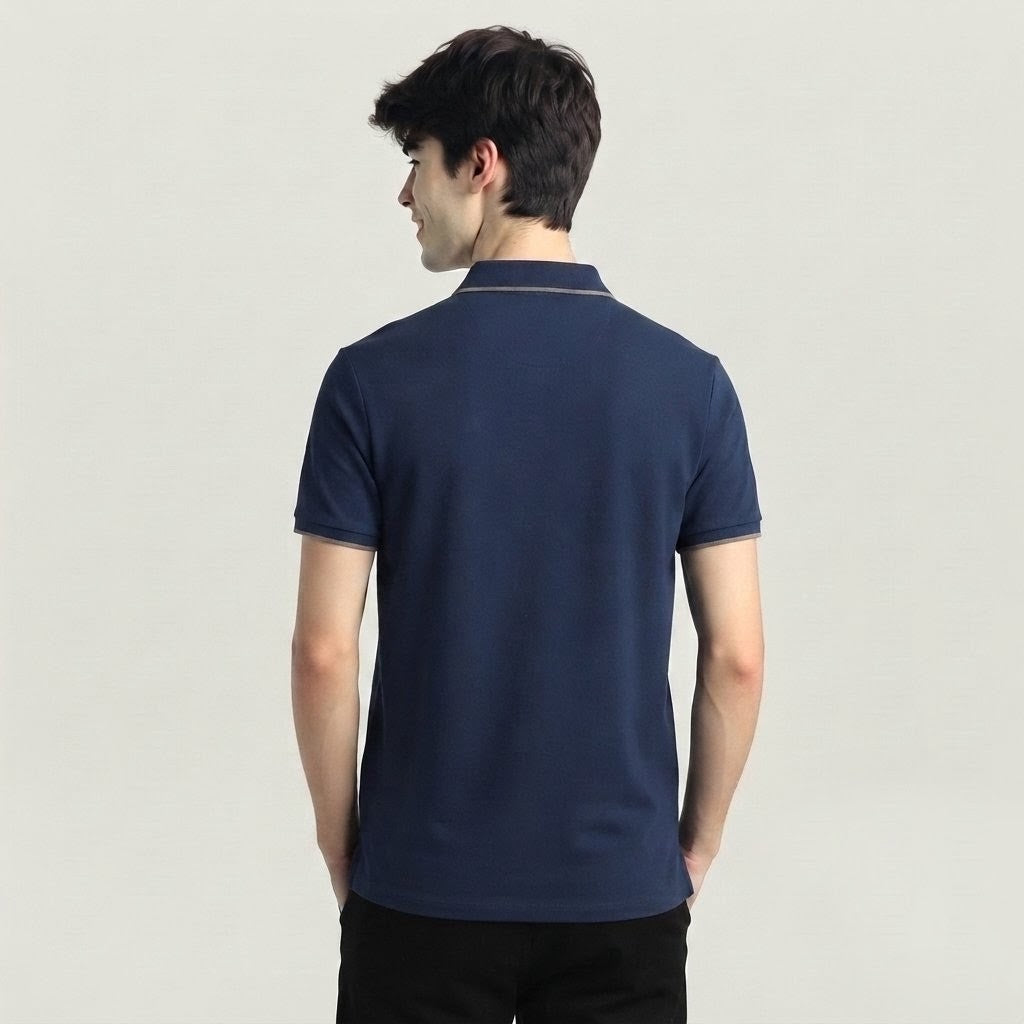 Premium Dark Blue Half-Sleeve Polo Shirt 👕
