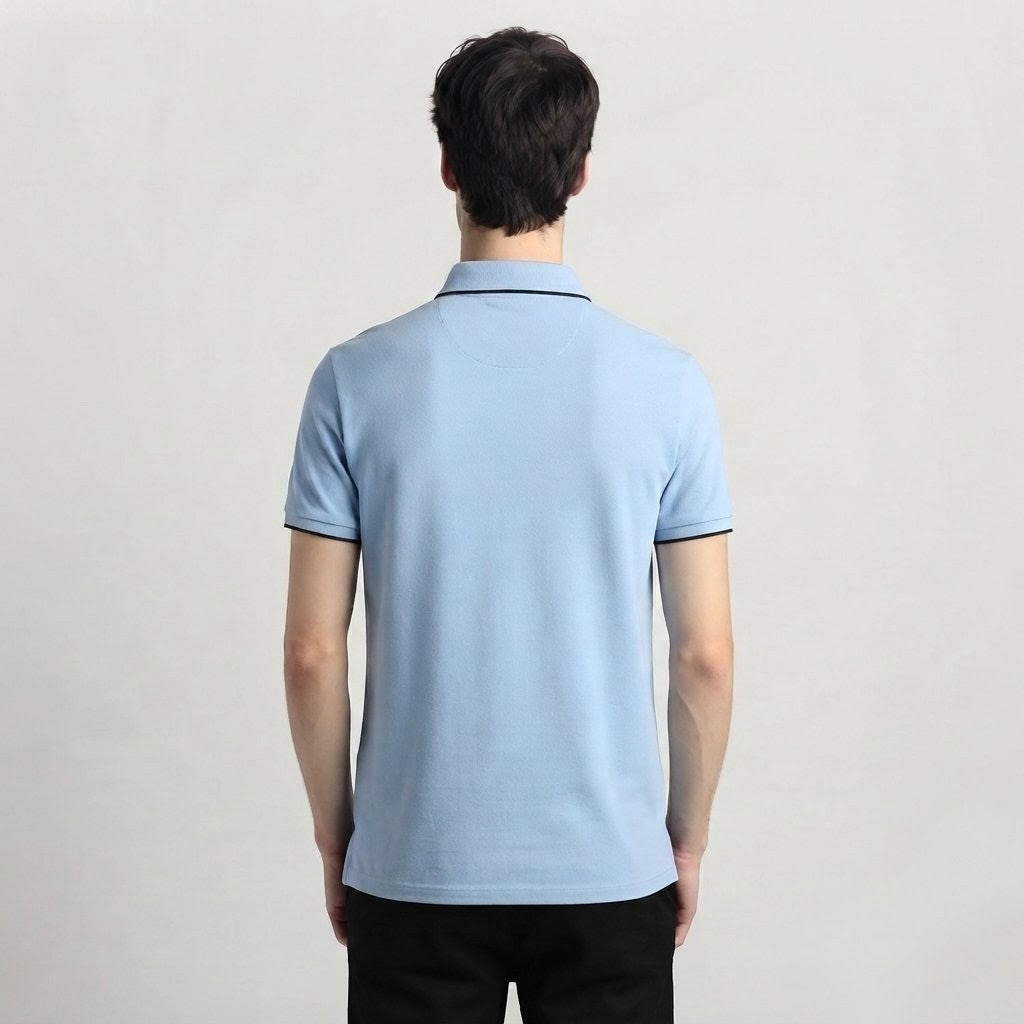 PremiumSky Blue Half-Sleeve Polo Shirt 👕