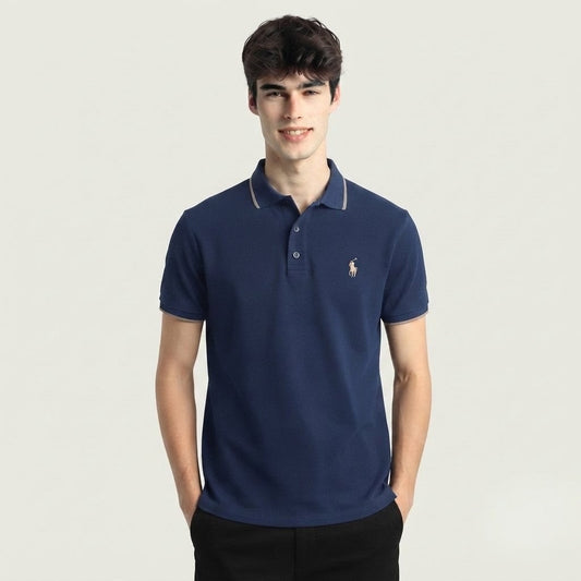 Premium Dark Blue Half-Sleeve Polo Shirt 👕
