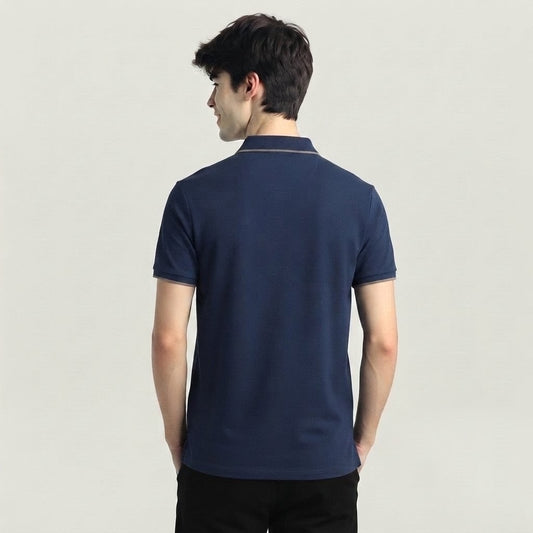 Premium Dark Blue Half-Sleeve Polo Shirt 👕