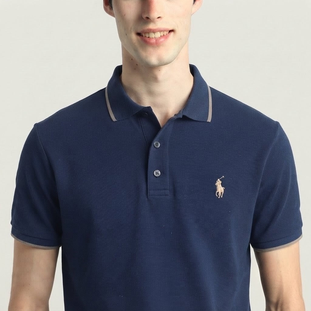 Premium Dark Blue Half-Sleeve Polo Shirt 👕