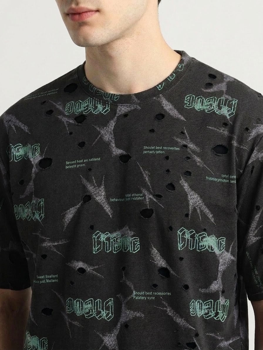 Premium Black China Drop Shoulder T-Shirt for Men – Stylish Oversized Casual Wear