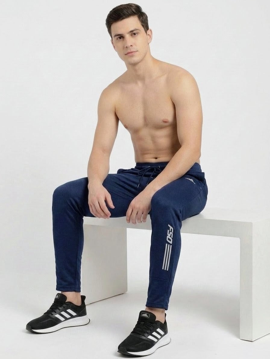 Men's Blue Dryfit Trouser – Premium Stretch Fabric | Sporty & Comfortable Everyday Wear