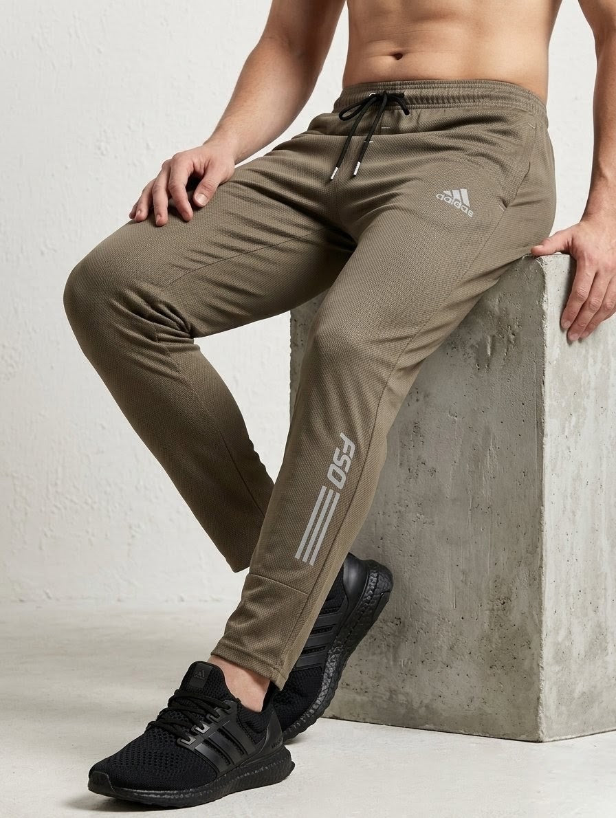 Men's Brown Dryfit Trouser – Premium Stretch Fabric | Stylish Sports & Casual Wear